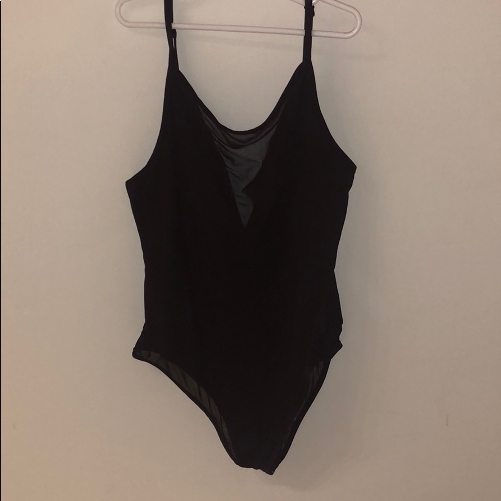Black mesh bodysuit